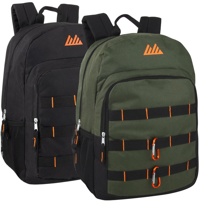 43cm Daisy Chain Backpack with Carabiner Clip 20L Capacity - 2 Colours
