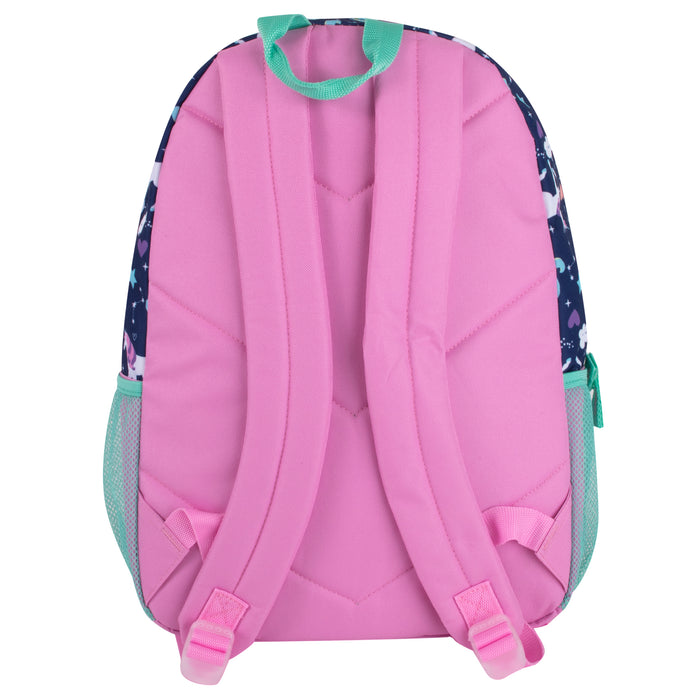 43cm Printed Backpack with 8 Piece School Supply Kit 20L Capacity - Unicorn Themed