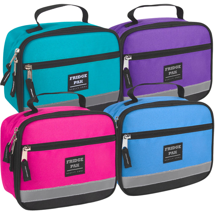 Fridge Pak Reflective Stripe Lunch Bag - 4 Colors
