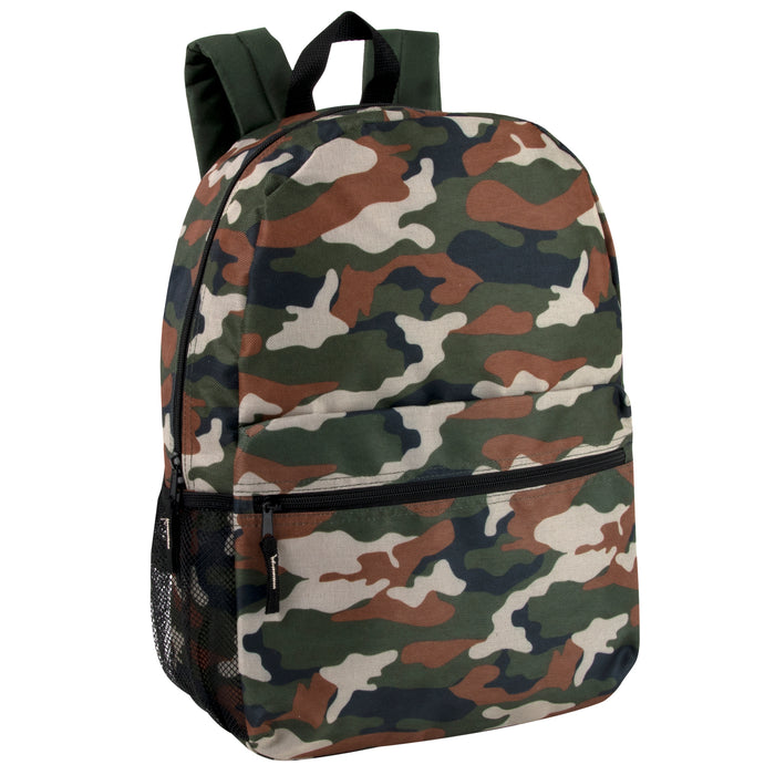 43cm Printed Backpack School Bag with Side Mesh Pockets- 4 Boys Prints