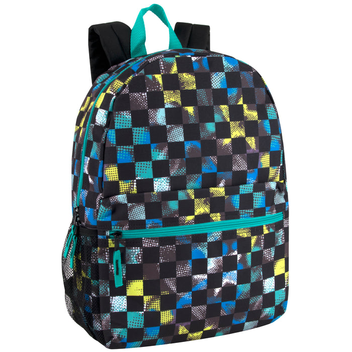 43cm Printed Backpack School Bag with Side Mesh Pockets- 4 Boys Prints