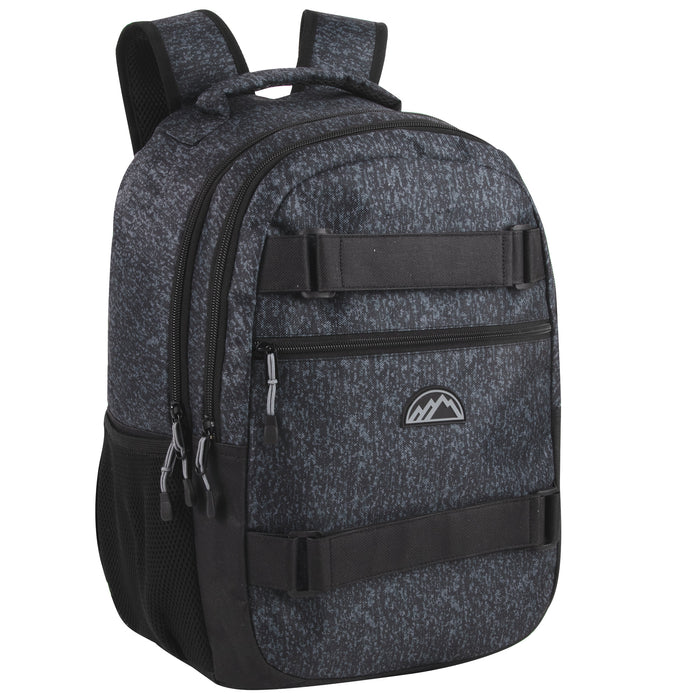 48cm Dual Strap Skate Backpack w Laptop Sleeve - Grey Heather