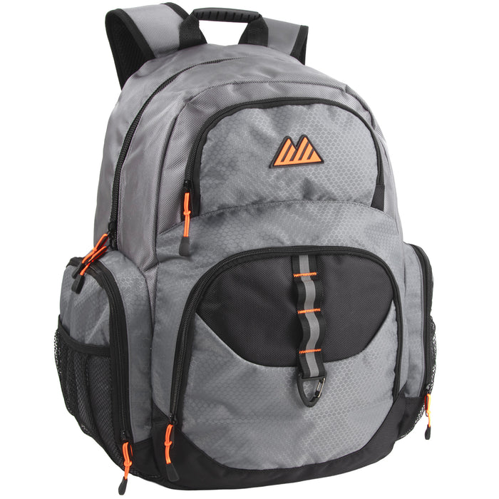 48cm Mountain Edge Multi Pocket Daisy Chain With D Ring Backpack w Laptop Sleeve - 3 Colors