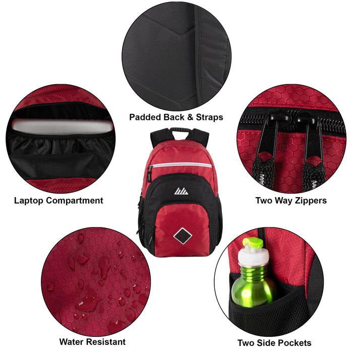 48cm Double Dome Backpack 26L Capacity w Laptop Sleeve -3 Colors