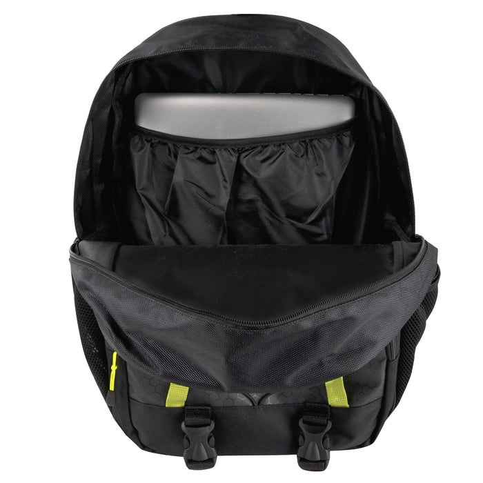 46cm Dual Daisy Chain Bungee Backpack 25L Capacity With Side Pocket - Black