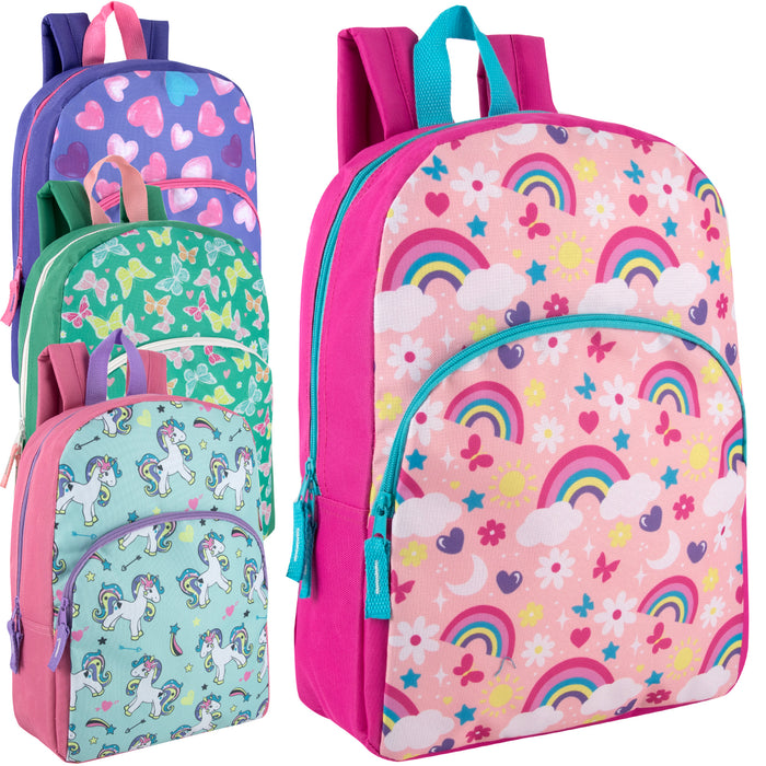 38cm Children's Character Backpack 14L Capacity - 4 Girls Prints