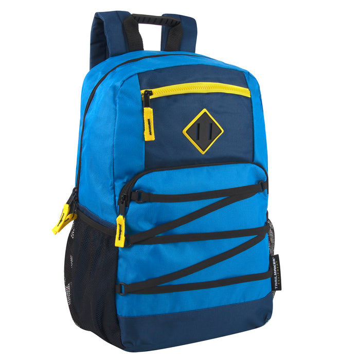 48cm Double Zippered Bungee Backpacks with Laptop Section - 4 Boys Colors
