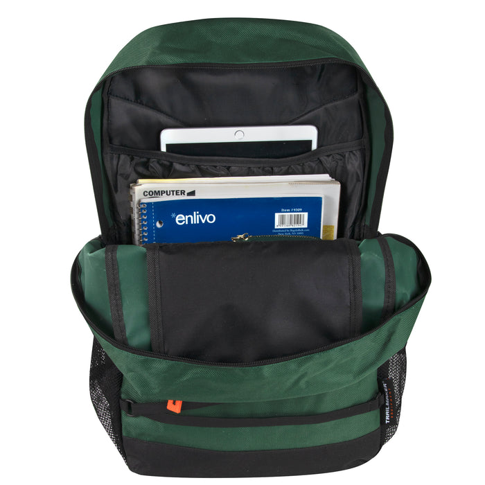 48cm Double Zippered Bungee Backpacks with Laptop Section - 4 Boys Colors