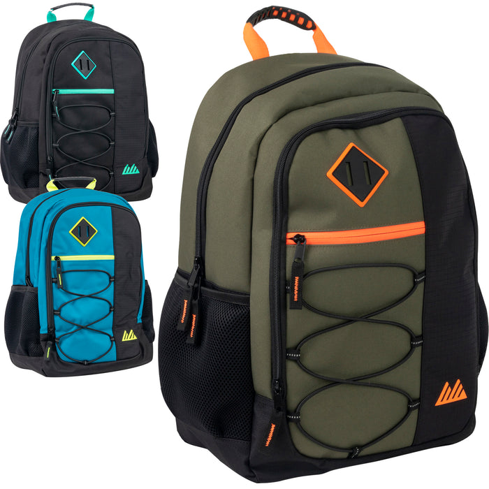 46cm Bungee Backpack 25L Capacity With Side Pocket - 3 Colours