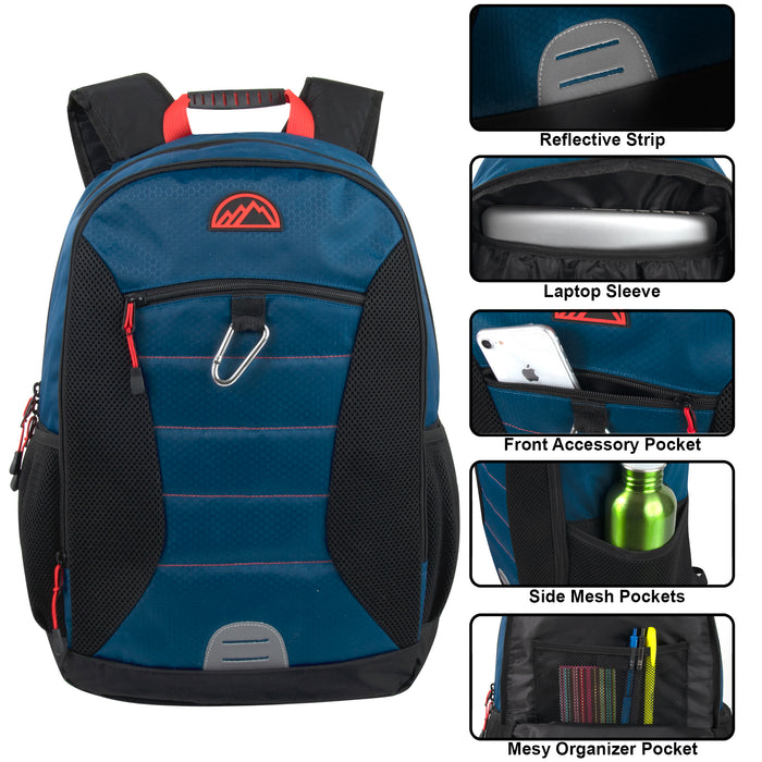 46cm Clip Backpack with Laptop Section 26L Capacity - Vibrant Blue