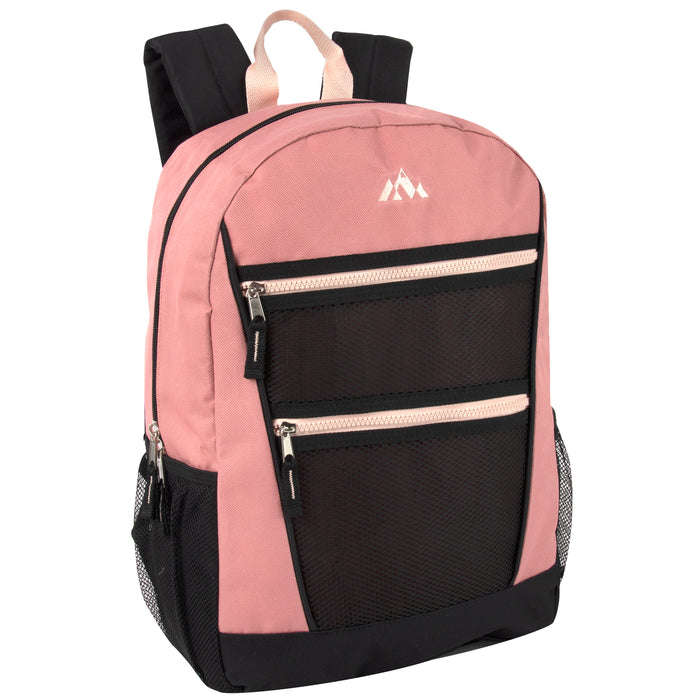 43cm Double Front Zippered Backpacks 20L Capacity - 2 Colours