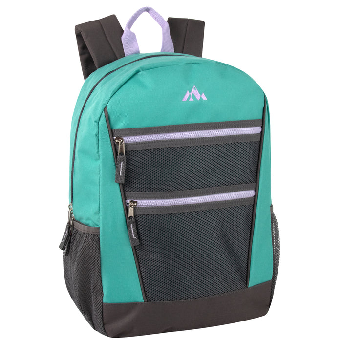 43cm Double Front Zippered Backpacks 20L Capacity - 2 Colours