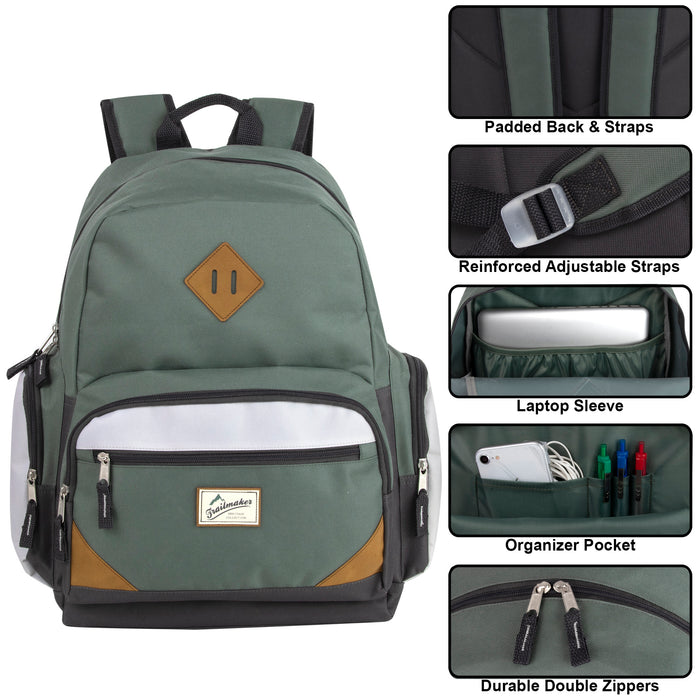 48cm Duo Compartment Backpack with Laptop Sleeve 25L Capacity - 3 Girls Colours