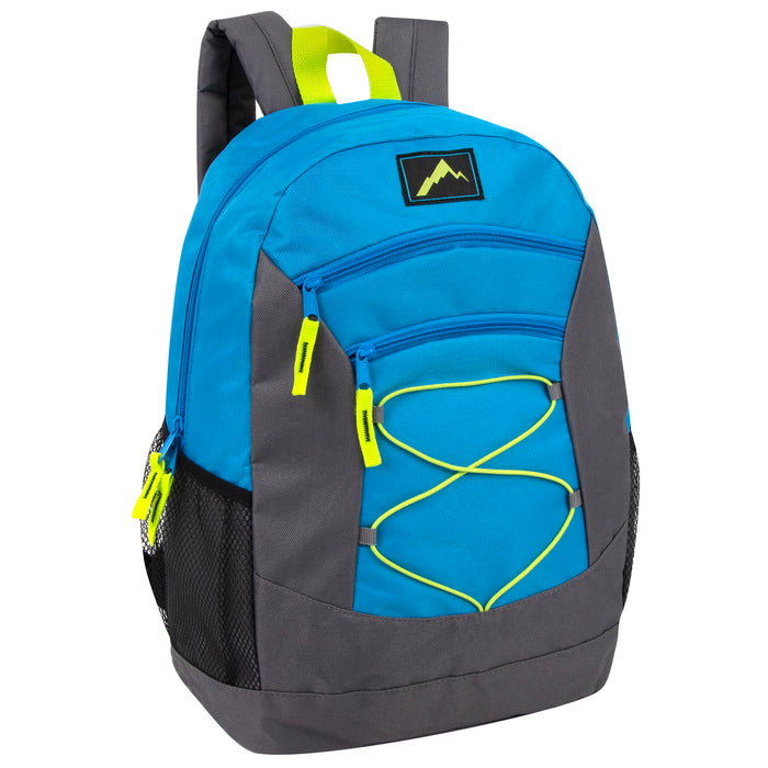 48cm Multi Pocket Bungee Backpack 25L Capacity - 5 Boys Colours
