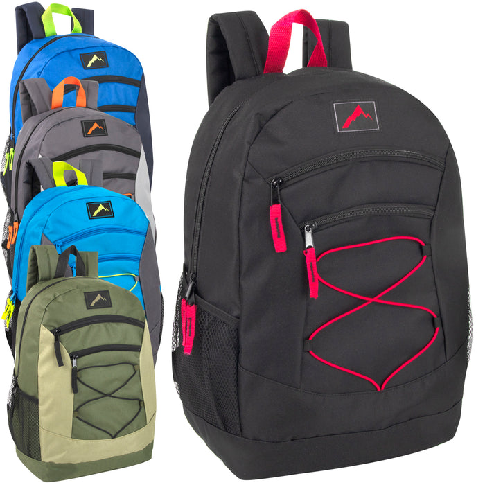 48cm Multi Pocket Bungee Backpack 25L Capacity - 5 Boys Colours