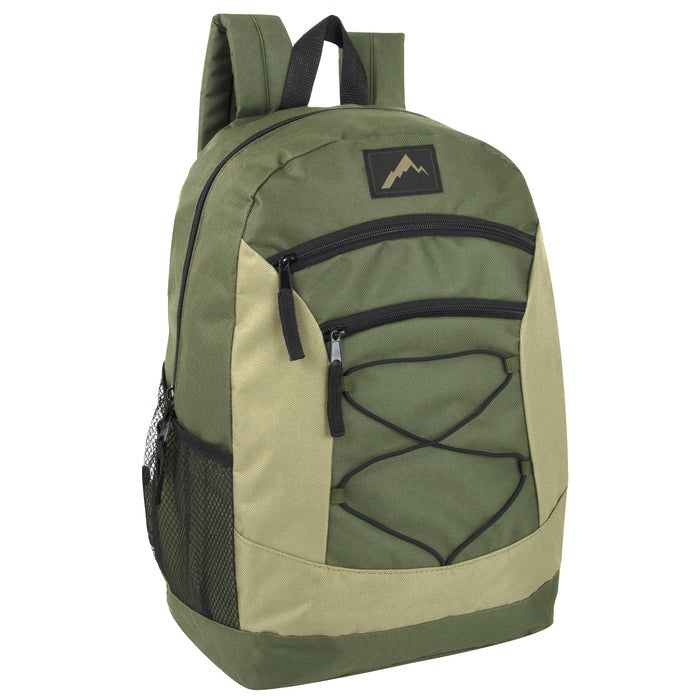 48cm Multi Pocket Bungee Backpack 25L Capacity - 5 Boys Colours