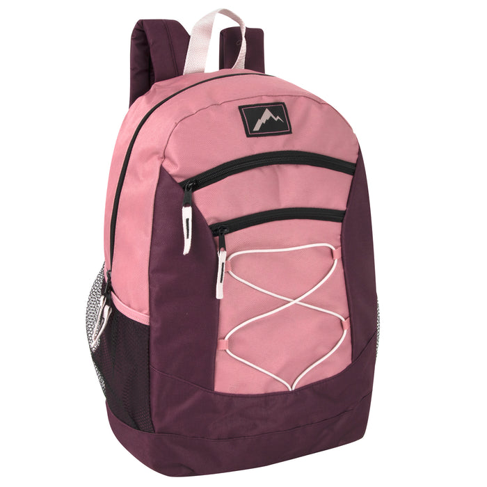 48cm Multi Pocket Bungee Backpack 25L Capacity - 4 Girls Colours