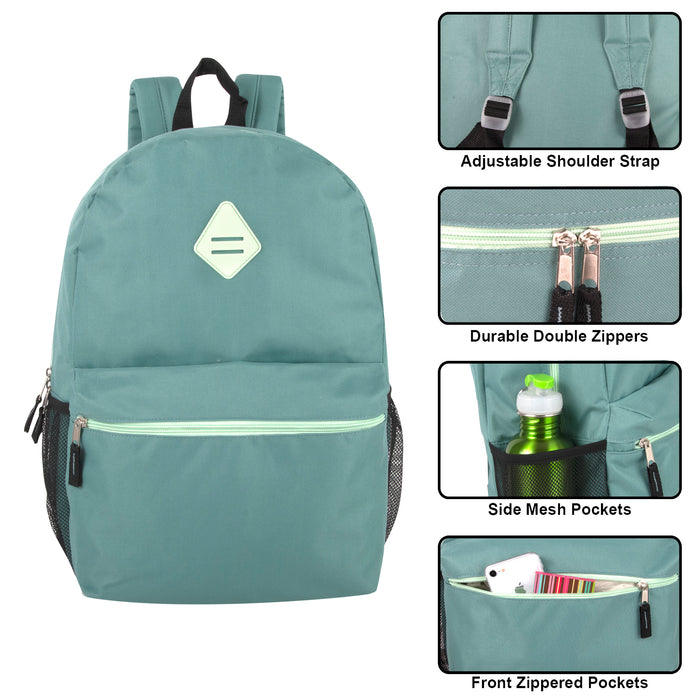 48cm Classic Backpack with Mesh Side Pockets - 4 Girl Colours