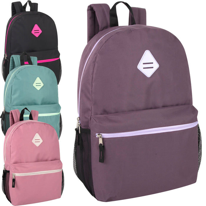 48cm Classic Backpack with Mesh Side Pockets - 4 Girl Colours