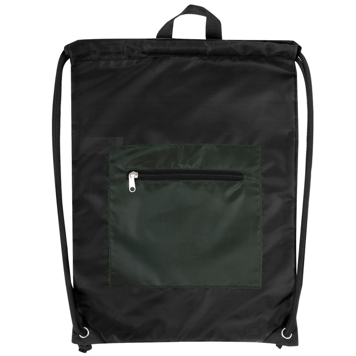 46cm Front Zipped Drawstring Kit Bag - 3 Dark Colors