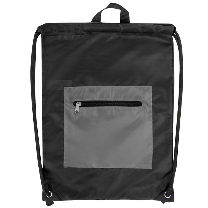 46cm Front Zipped Drawstring Kit Bag - 3 Dark Colors
