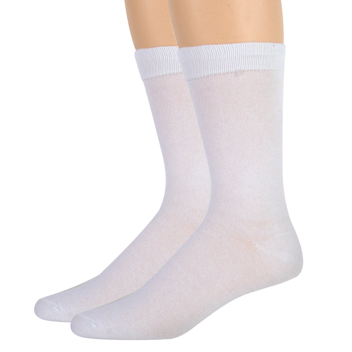 Men's Solid Crew Socks - All White