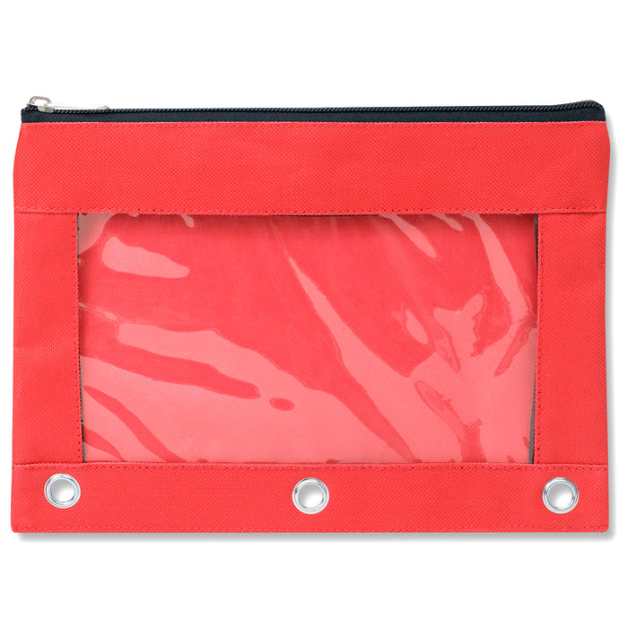 3-Ring Binder Pencil Case with Window - 8 Colours