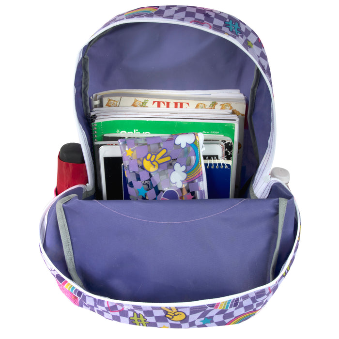 Wholesale 43cm Printed Backpack 20L Capacity with Pencil Case Set - Rainbow Themed