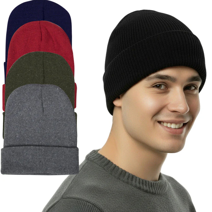 Adult Knit Winter Hat Beanie – 5 Color Assortment