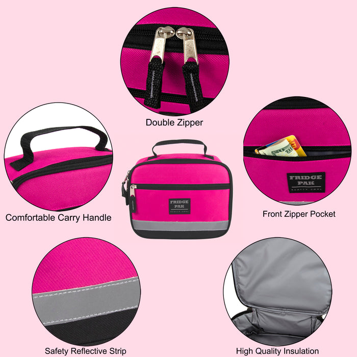 Fridge Pak Reflective Stripe Lunch Bag - 4 Colors