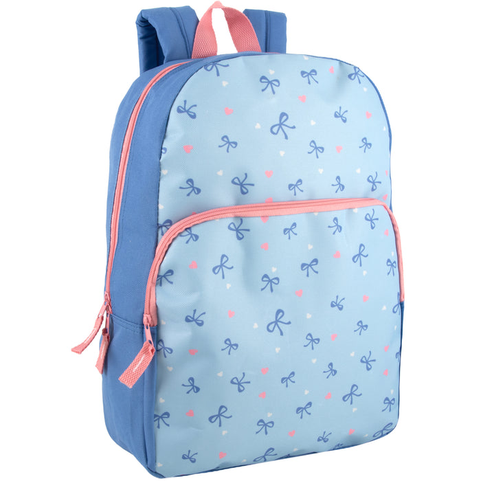 Printed Girls Backpack School Bag 43cm/20L Capacity - 4 Styles