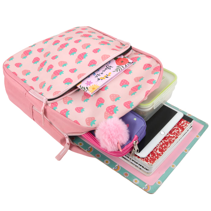 Printed Girls Backpack School Bag 43cm/20L Capacity - 4 Styles