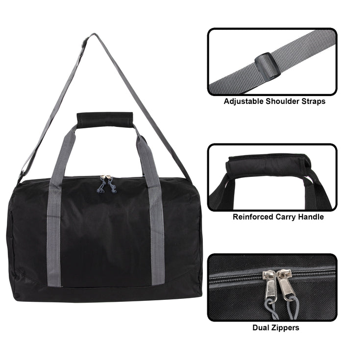 44cm Duffel Bag Medium 28L Capacity - Black