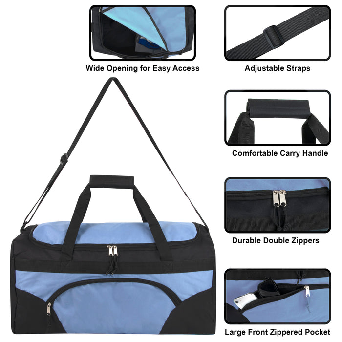 56cm Duffel Bag Large 43L Capacity - Light Blue