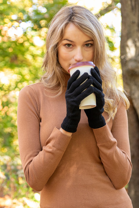 Adult Knit Gloves - Black