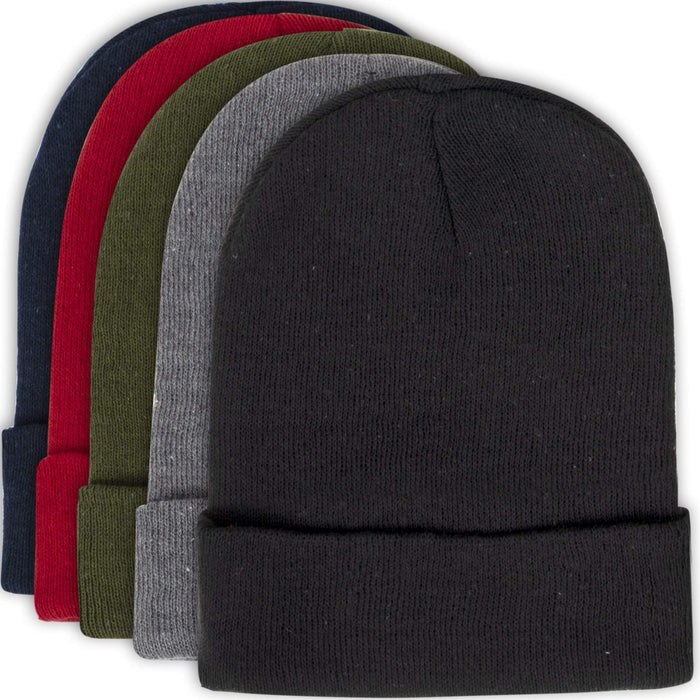 Adult Knit Hat Beanie – 5 Assorted Colors