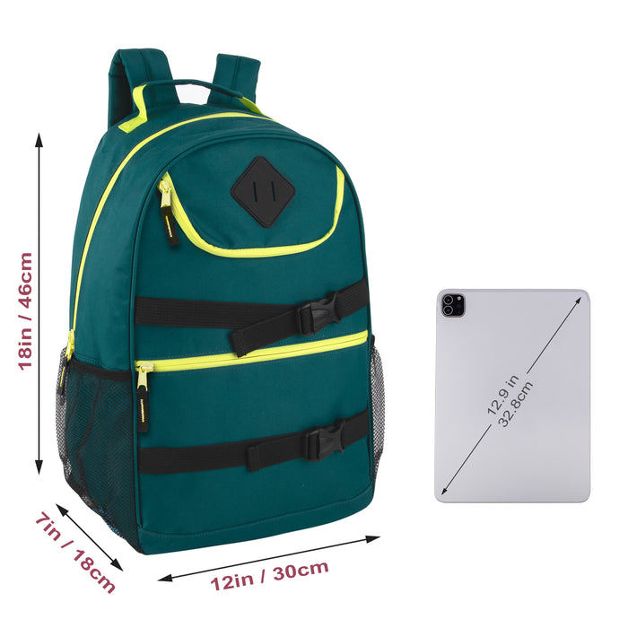 46cm Double Buckle Backpacks 25L Capacity - 4 Colours