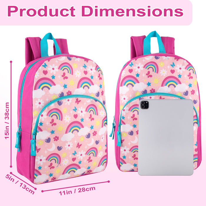 38cm Children's Character Backpack 14L Capacity - 4 Girls Prints