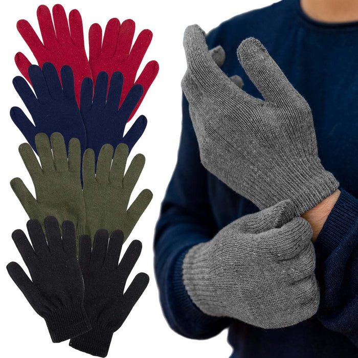 Adult Knit Gloves - 5 Color Assortment