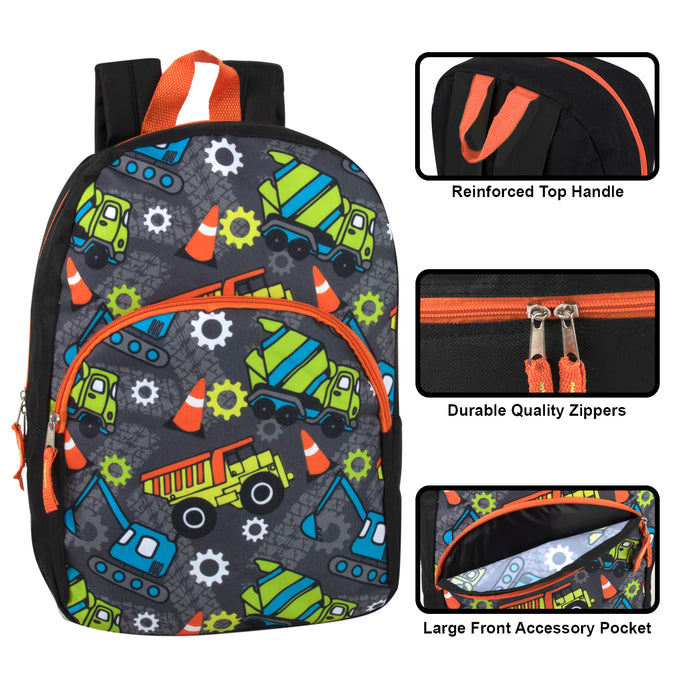 Character Backpack School Bag 38cm 14L Capacity - 8 Prints