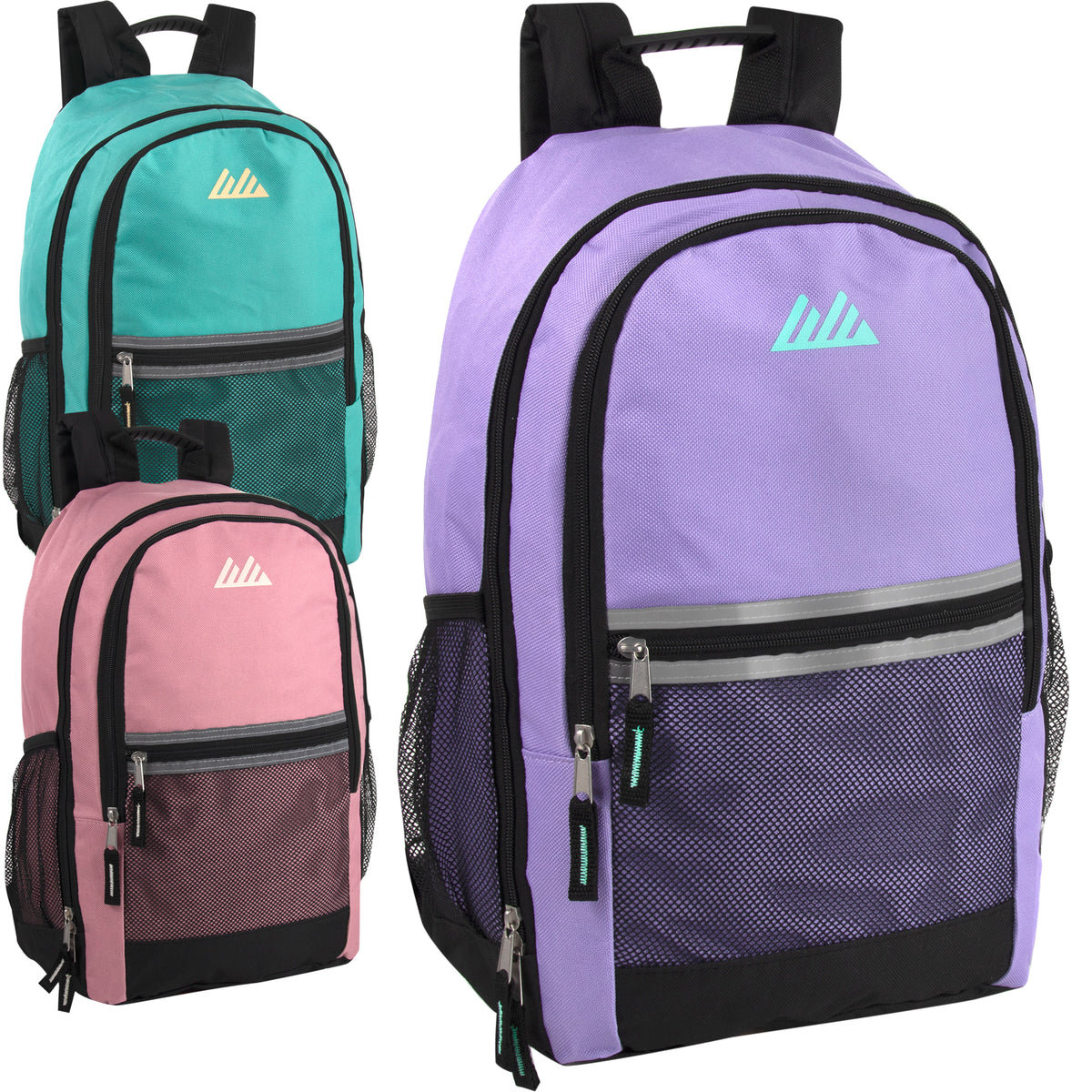 Wholesale 48cm Backpack Rucksack w Reflective Safety Strap - 3 Girl ...