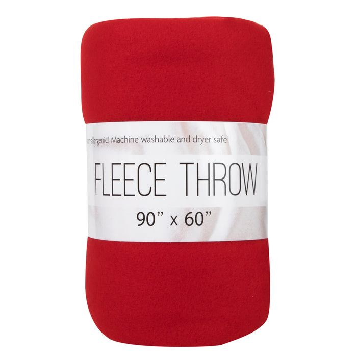 Twin Fleece Throw Blankets 90" x 60"- Assorted Colors