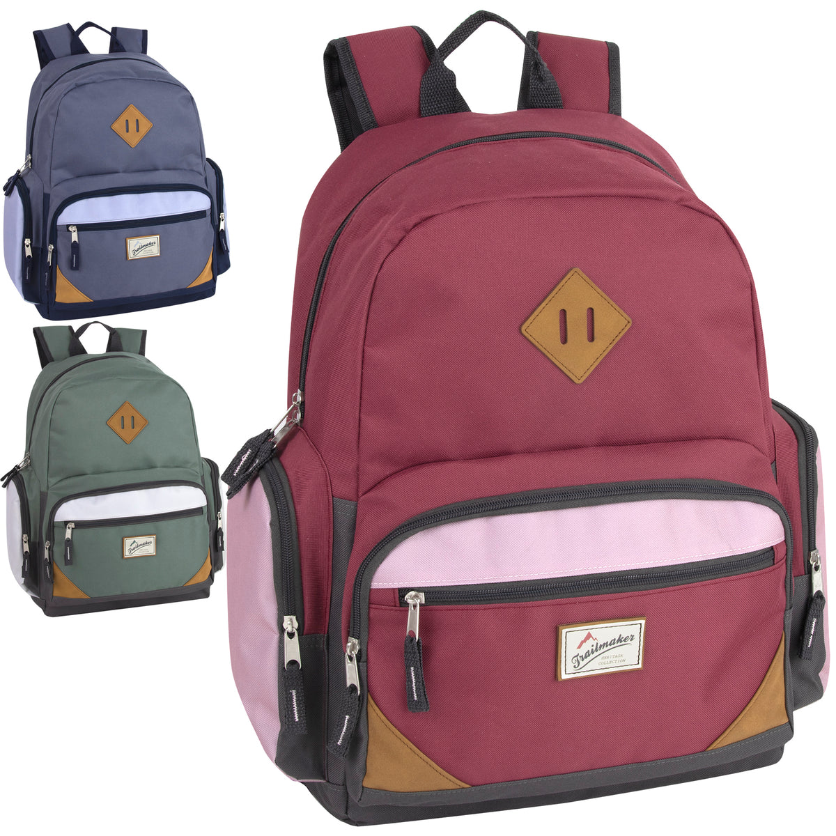 Compartment Backpack Wholesale 48cm Duo Compartment Backpack w Laptop Sleeve - 3 Girls ...