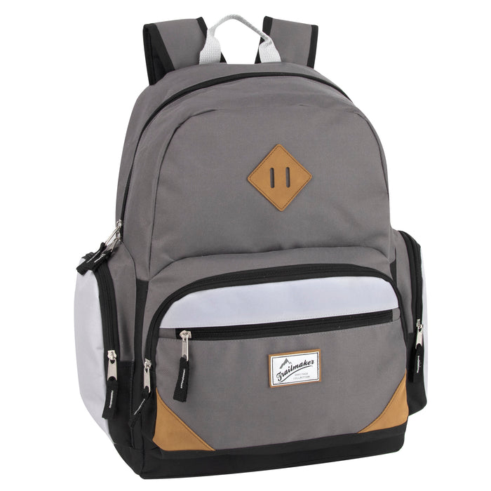 Wholesale 48cm Dual Compartment Backpack with Laptop Sleeve 25L Capacity - 4 Colours