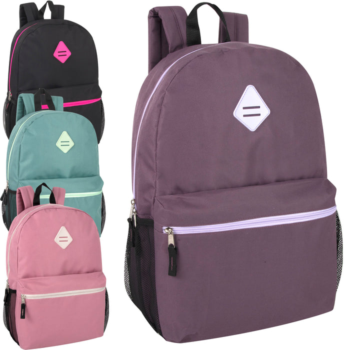 Wholesale 48cm Backpack 25L Capacity With Mesh Side Pockets - 4 Girl Colours