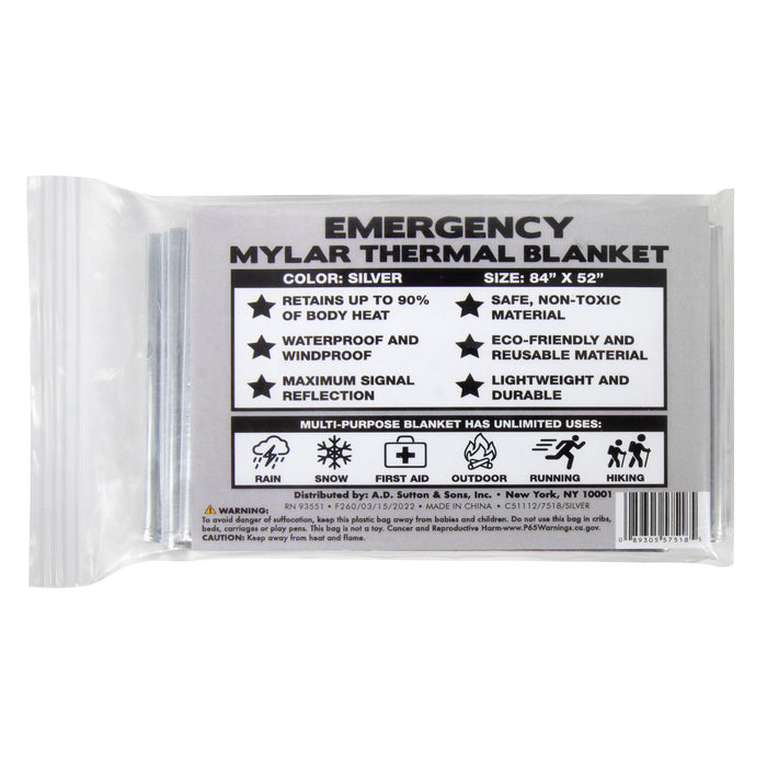 Wholesale Mylar Emergency Thermal Space Blanket 84" x 52"