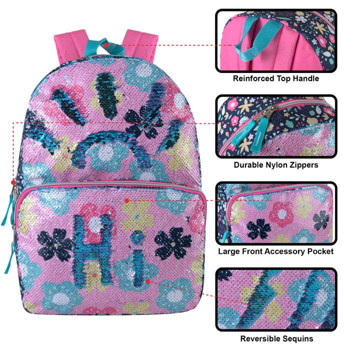 Wholesale 43cm Daisy Sequin Backpack 20L Capacity