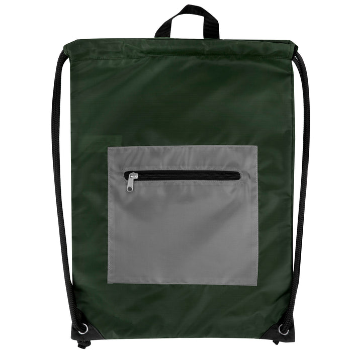 Wholesale 46cm Front Zipped Drawstring Bag - 6 Colourways