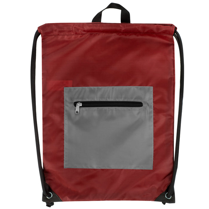 Wholesale 46cm Front Zipped Drawstring Bag - 6 Colourways