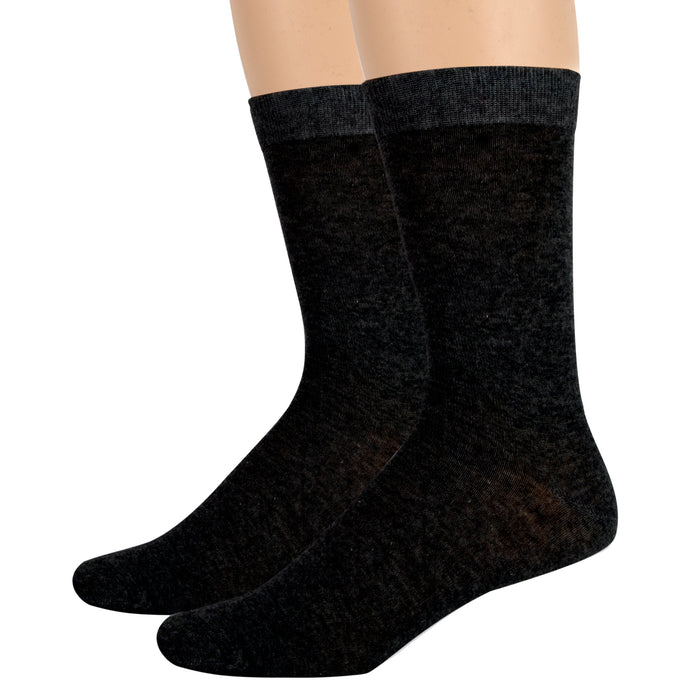 Wholesale Men's Solid Crew Socks - Black